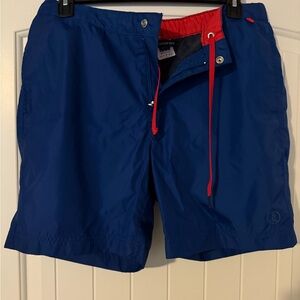Lands' End Men's Swim Trunks in Blue with Red Accents